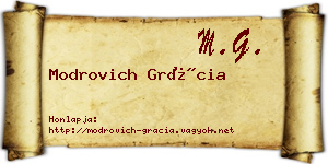 Modrovich Grácia névjegykártya